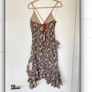 NWT Altuzarra Snake Skin Ruffle dress size 34